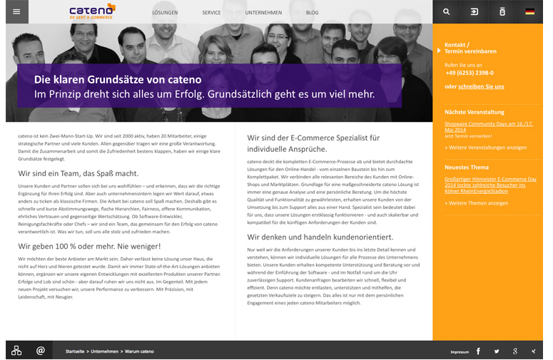 cateno Website Grundsätze